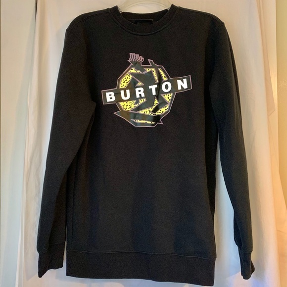 Burton men's black Grandview Crewneck cotton fleece top - Picture 1 of 7